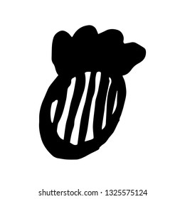 Pineapple brush draw on white background vector illustration hand draw desing 