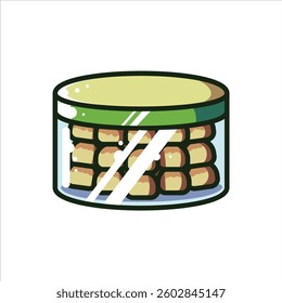 Pineapple Cake or Nastaart High Quality and Editable Vector Illustration For Holy Month Ramadhan Design Theme
