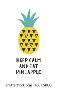 Pineapple card design. Vector illustration.