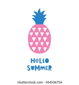 Pineapple card design. Vector illustration.