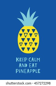 Pineapple card design. Vector illustration.