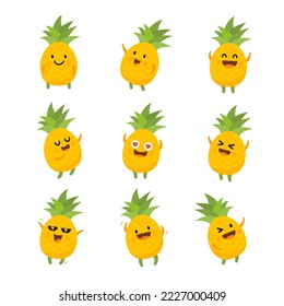 Pineapple Cartoon Character Sticker mascot