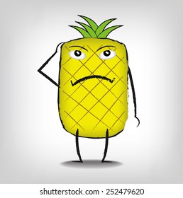 Pineapple cartoon design