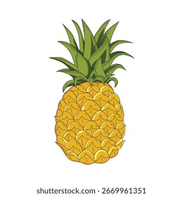 desenho animado abacaxi. símbolo da fruta de verão.