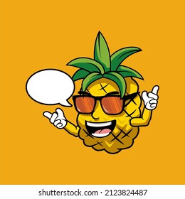 
pineapple cartoon fruit art mascot