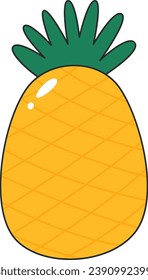 Pineapple Cartoon Fruit Vector Illustration