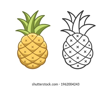 sliced pineapple clipart for kids