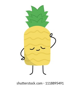 
pineapple cartoon vector. 