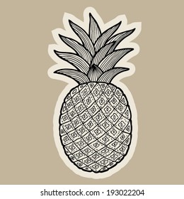 Pineapple cartoon vector.