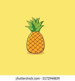 Pineapple cartoon vector icon illustration 