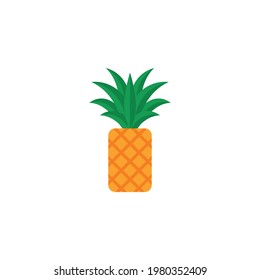 Vector de caricatura de piña sobre fondo blanco