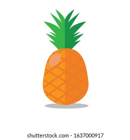 Pineapple cartoon vector with white background