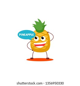 Pineapple Character Icon Illustration Design