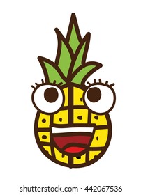 pineapple character isolated icon design