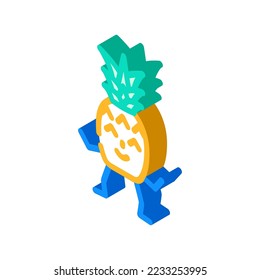 pineapple character isometric icon vector. pineapple character sign. isolated symbol illustration