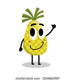 pineapple character showing thumbs up illustration
