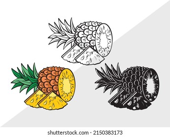 Pineapple Clipart Printable Vector Illustration