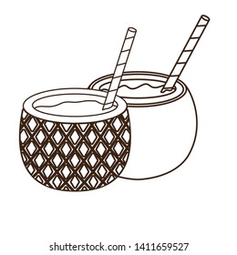 pineapple cocktail for summer on white background