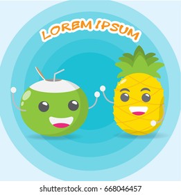 Pineapple and coconut buddies in the summer.