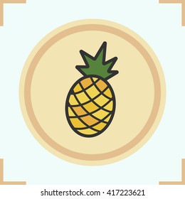 Pineapple color icon. 