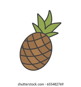 Pineapple color icon. Isolated vector illustration