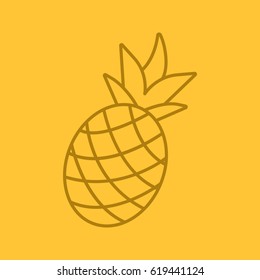 Pineapple color linear icon. Thin line contour symbols on color background. Vector illustration