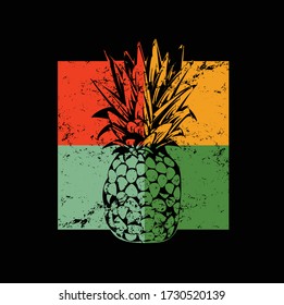  pineapple color paradise tropical print