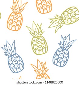 Pineapple Color Seamless Pattern Wallpaper