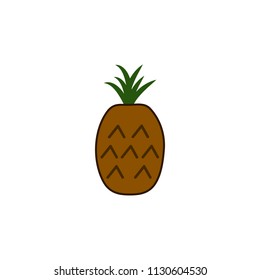 a pineapple colored icon. Element of fruits and vegetables icon for mobile concept and web apps. Colored a pineapple icon can be used for web and mobile. Premium icon on white background