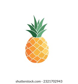 Pineapple colorful icon isolated on white background