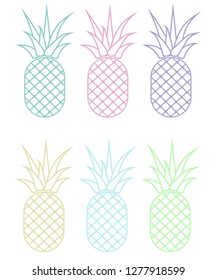 Pineapple colors fruits