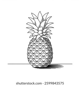 Pineapple colouring page victor style 