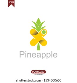 Pineapple combine with initial lettet X logo icon vector design