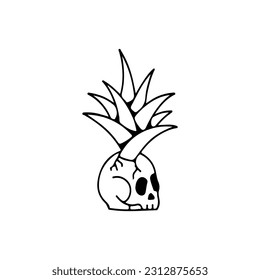 pineapple concept skull vector illustration