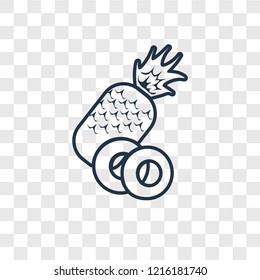 Pineapple concept vector linear icon isolated on transparent background, Pineapple concept transparency concept in outline style