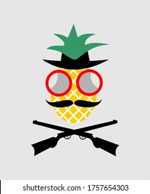 PINEAPPLE COWBOY VECTOR LOGO DESIGN