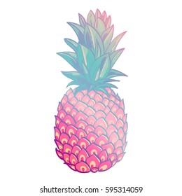 Pineapple creative trendy art poster.