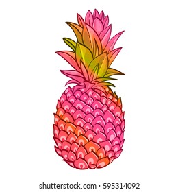 Pineapple creative trendy art poster.