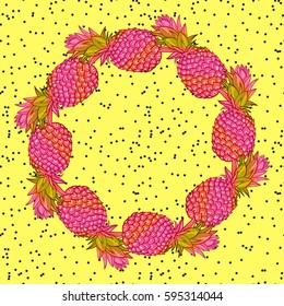 Pineapple creative trendy art wreath.