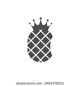 Pineapple with crown vector on white background.