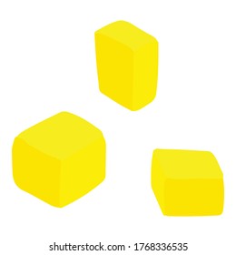 Pineapple cubes icon. Isometric of pineapple cubes vector icon for web design isolated on white background