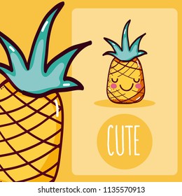 Pineapple cute cartoon