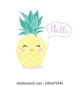 Pineapple, cute character for your design