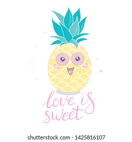 Pineapple, cute character for your design