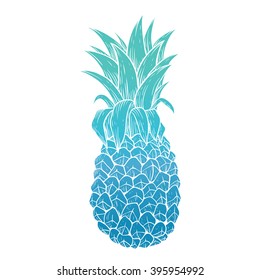 Pineapple With Cute Color on White Background