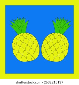 Pineapple, cute, fabric pattern, printing, fruit for screen printing, interior wall work, product display, fruit lovers, fruit event, gift wrapping paper, invitation cards, tile work, art, freshness, 