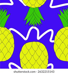 Pineapple, cute, fabric pattern, printing, fruit for screen printing, interior wall work, product display, fruit lovers, fruit event, gift wrapping paper, invitation cards, tile work, art, freshness, 
