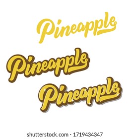 Pineapple Cute Hand Lettering. This is my original hand-draw lettering. You can use this word for any artwork or design. Also you can change color and any part of this object. Hope you like it