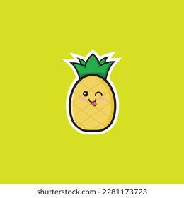 pineapple cute icon vector design
