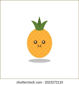 Pineapple cute kawaii style design